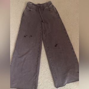 brown wide leg sweatpants by aerie